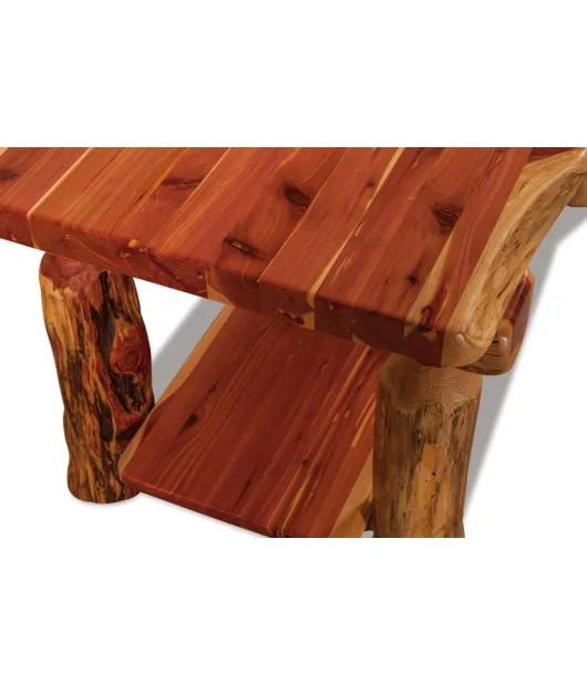 Fireside Rustic Coffee Table with Shelf