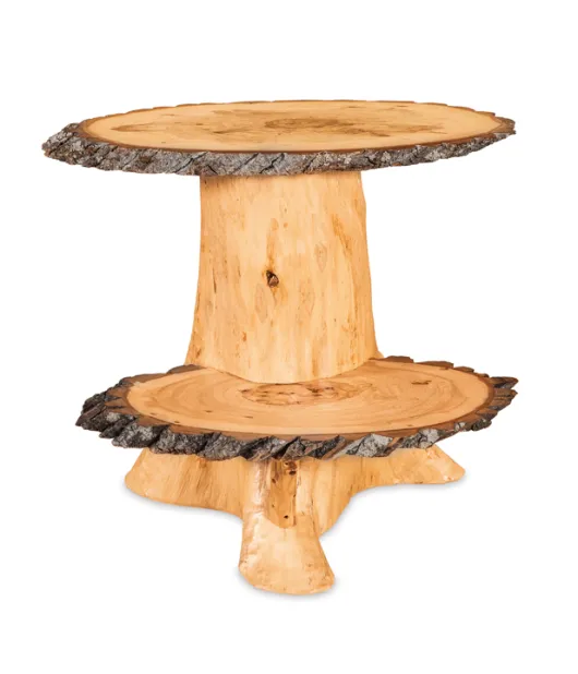 Fireside Rustic Double Slab Stump End Table