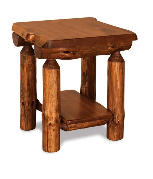 Fireside Rustic End Table with Shelf