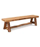 Fireside Rustic Flat Bench with Live Edge