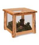 Fireside Rustic Glass End Table