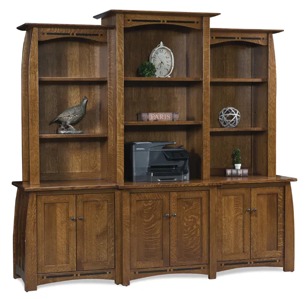 Boulder Creek  6 Door Backbar with 3 Piece Hutch Top