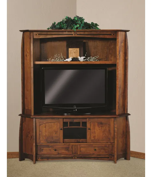 Boulder Creek 3 Door 2 Drawer Corner TV Stand Hutch