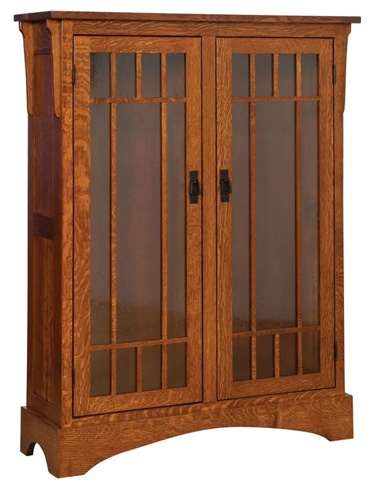 Midway Mission 2 Door Bookcase with Seedy Glass