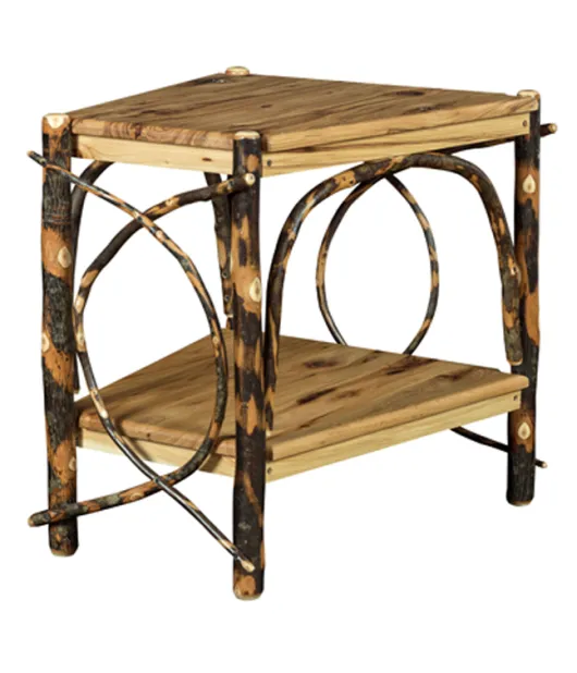 Hickory Wedge Shaped End Table