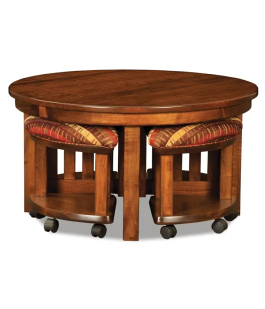 5 pc. Round Table Bench Set