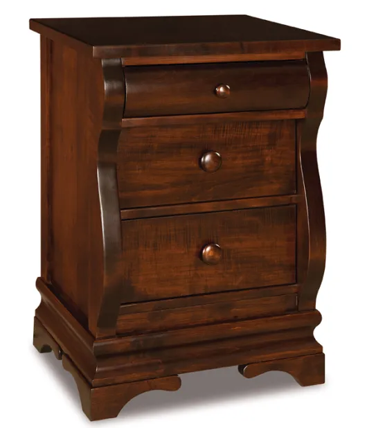 Chippewa Sleigh 3 Drawer Night Stand