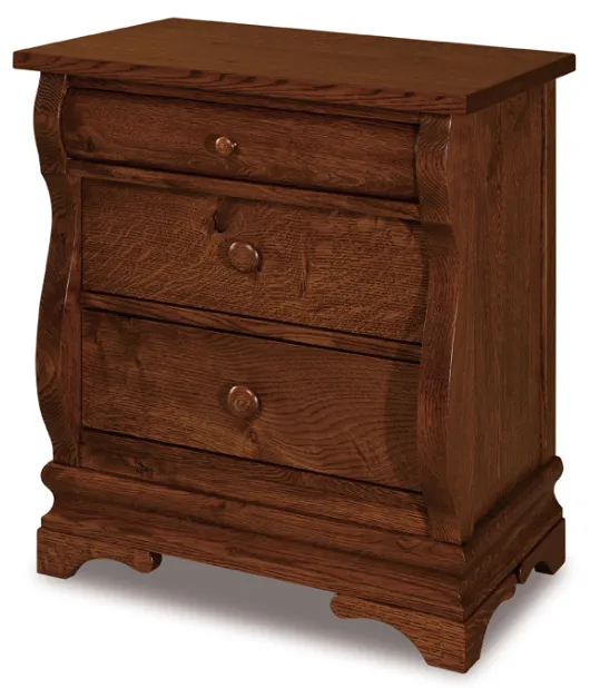 Chippewa Sleigh 3 Drawer Night Stand