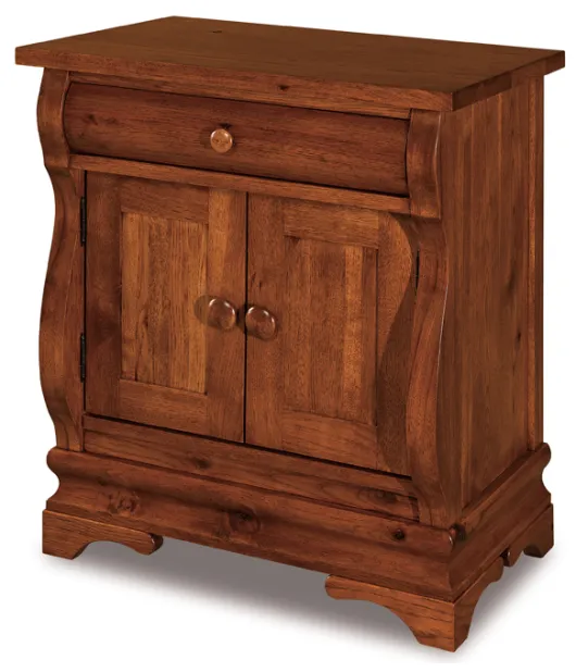 Chippewa Sleigh 1 Drawer 2 Door Night Stand