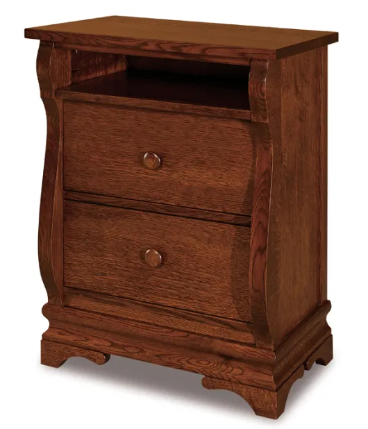 Chippewa Sleigh 2 Drawer Night Stand with Opening