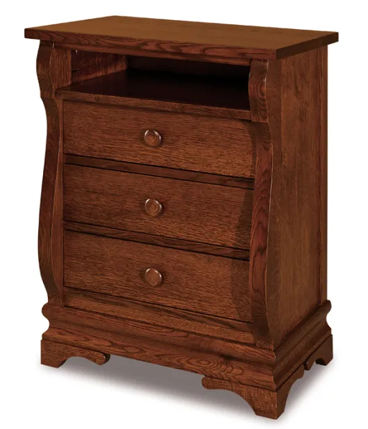 Chippewa Sleigh 3 Drawer Night Stand with Opening