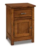 Flush Mission 1 Drawer 1 Door Night Stand; Oak, FC-12032 Pewter QUICK SHIP