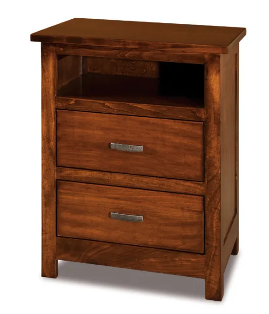 Flush Mission 2 Drawer Night Stand with Opening