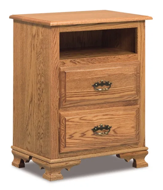 JR Heritage 2 Drawer Night Stand with Opening