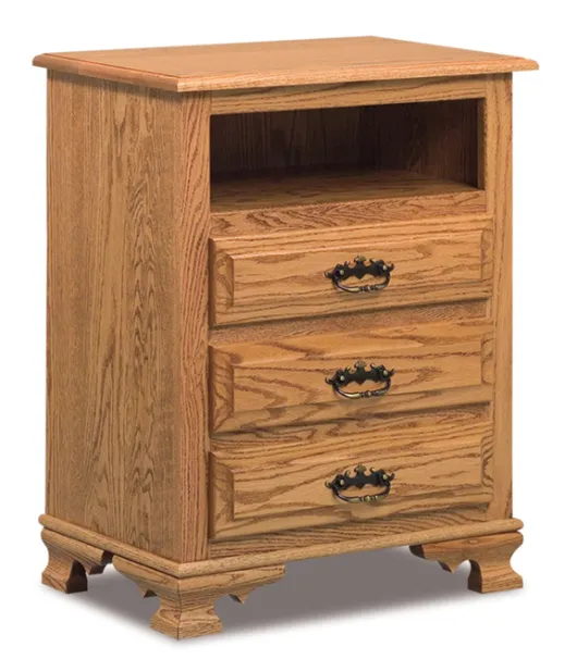 JR Heritage 3 Drawer Night Stand with Opening