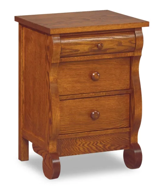 Old Classic Sleigh 3 Drawer Night Stand