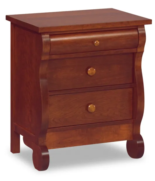 Old Classic Sleigh 3 Drawer Night Stand