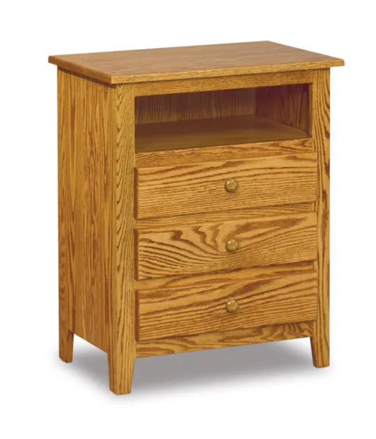 Shaker 3 Drawer Night Stand with Opening