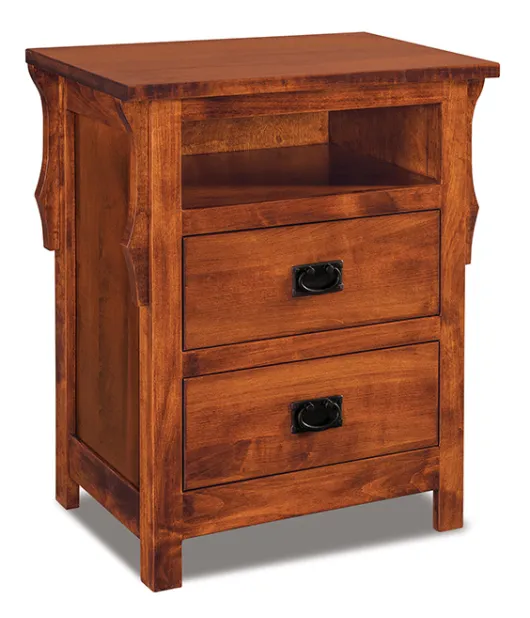 Stick Mission 2 Drawer Night Stand with Opening