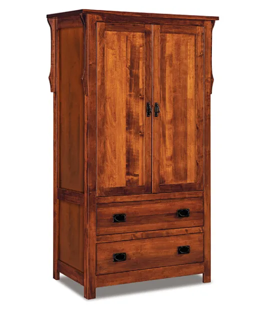 Stick Mission 2 Drawer 2 Door Armoire