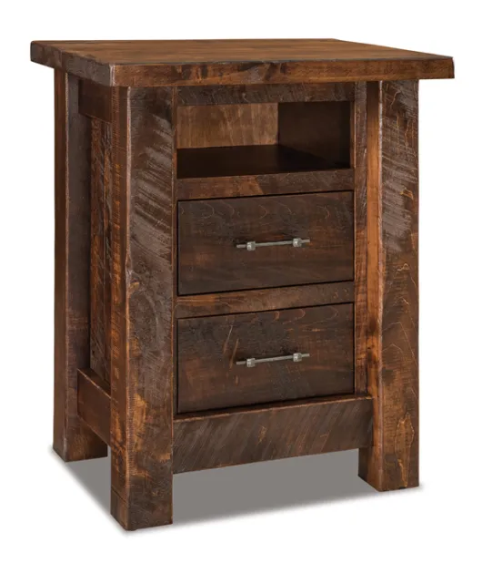 Houston 27" 2 Drawer Night Stand with Opening