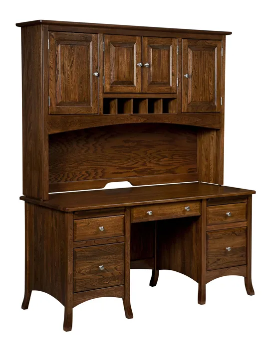 Carlisle Double Pedestal Desk with Hutch