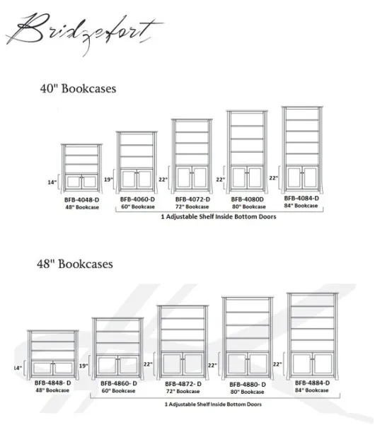 Bridgefort Mission Bookcase with Bottom Doors