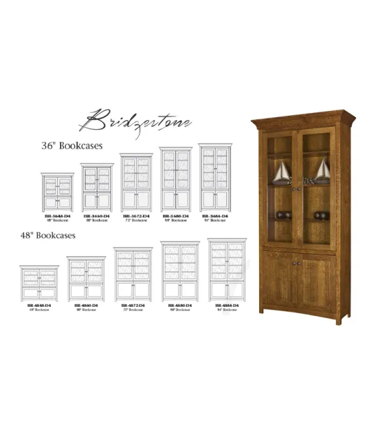 Bridgestone Bookcase with Top & Bottom Doors