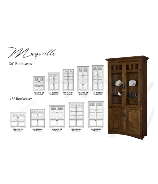 Maysville Bookcase with Top & Bottom Doors