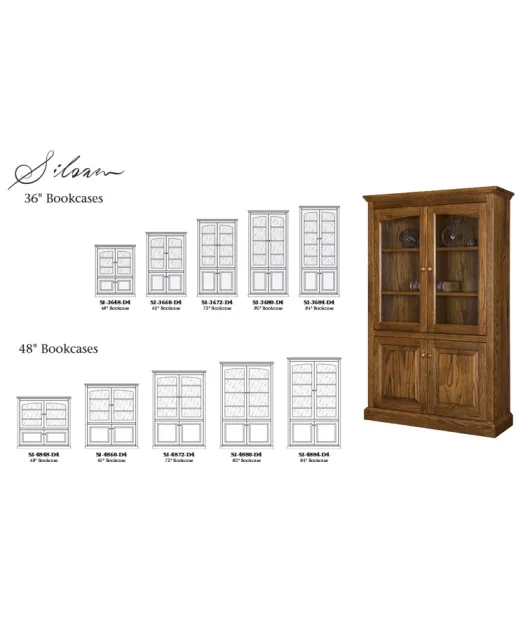 Siloam Bookcase with Top & Bottom Doors