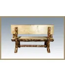 Glacier Country 5' Half Log Bench with Back & Arms