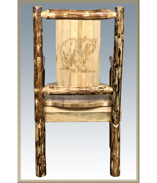 Glacier Country Captain's Chair with Laser Engraved Design