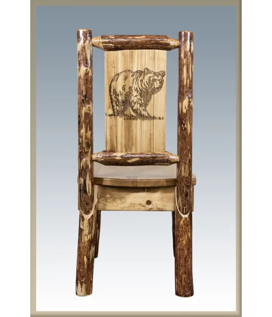 Glacier Country Collection Side Chair with Laser Engraved Design