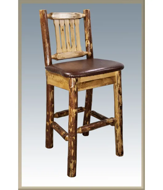 Glacier Country Bar Stool with Back