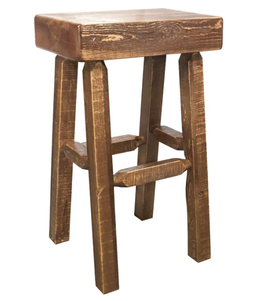 Homestead Half Log Bar Stool