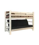 Homestead Twin Bunk Bed over Full Futon Frame with Mattress