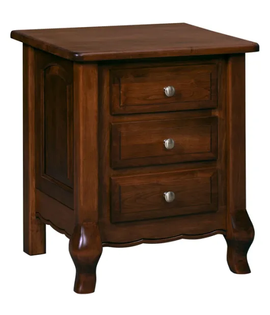 French Country 3 Drawer Nightstand