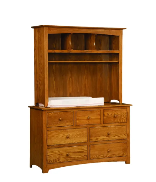 Monterey 7 Drawer Dresser with Hutch Top