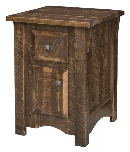 Rough Cut Maplewood 1 Drawer 1 Door Nightstand