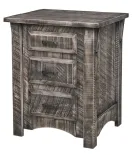 Rough Cut Maplewood 3 Drawer Nightstand