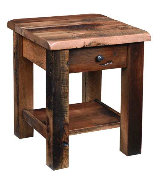 Reclaimed Post Mission End Table