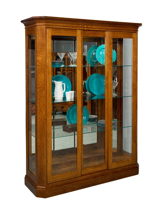 Latonia 3 Door Curio Cabinet with Sliding Doors