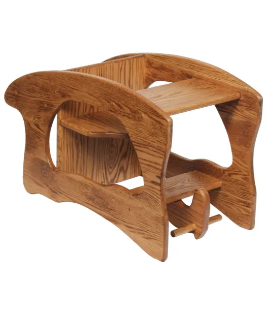 Three-in-One Oak High Chair, Desk & Rocker